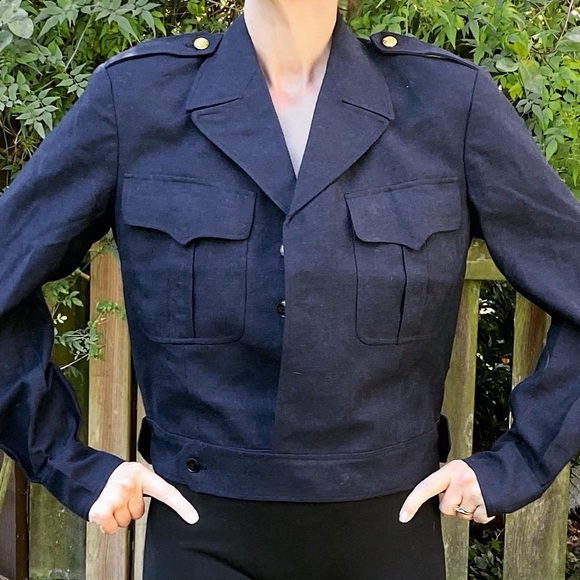 Vintage cropped navy jacket uniform - Picture 2 of 5